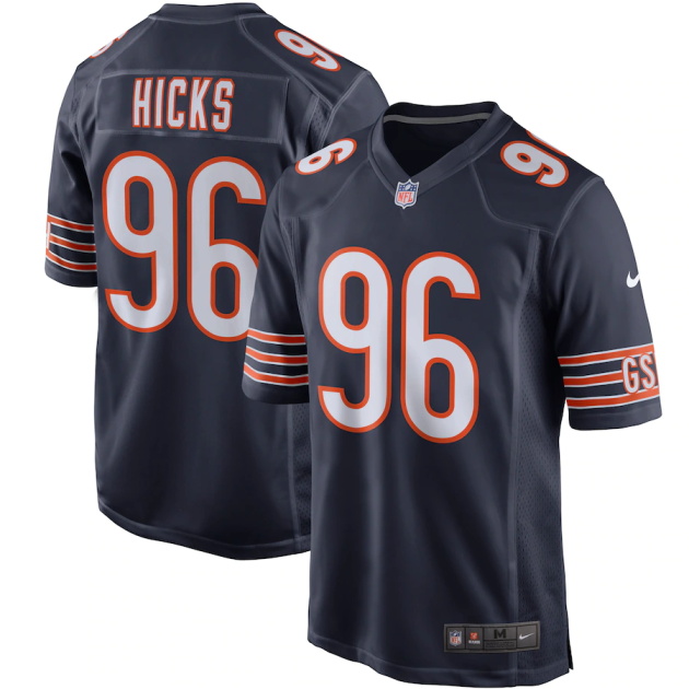 mens nike akiem hicks navy chicago bears player game jersey